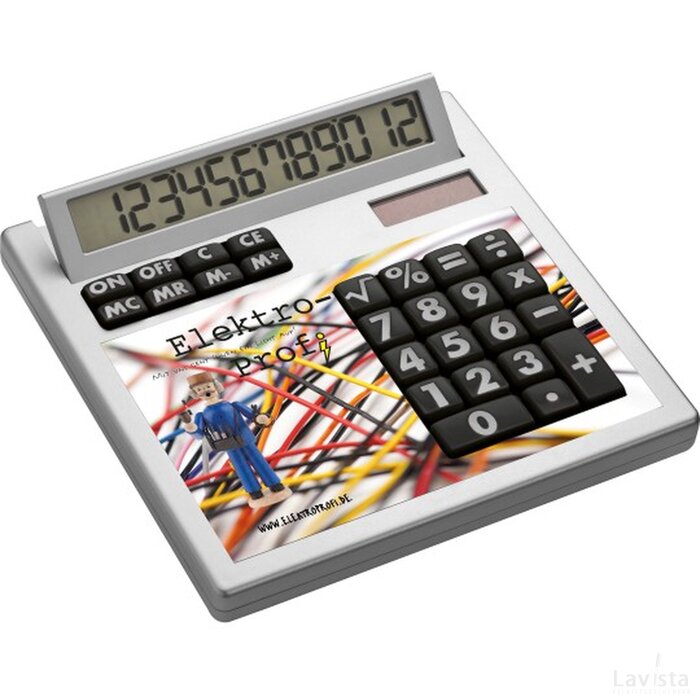 Calculator met bedrukt inlegplaatje Wit