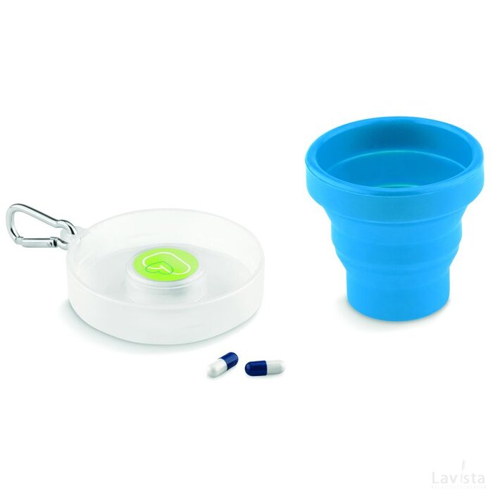 Opvouwbare siliconen beker Cup pill blauw