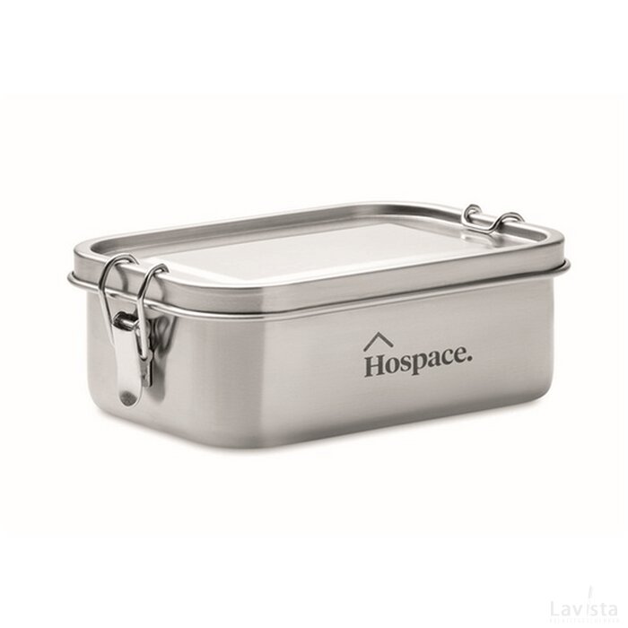 Retro lunchbox met buckle-sluiting (750ml) Zilver