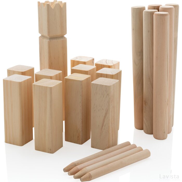 Houten kubb set bruin