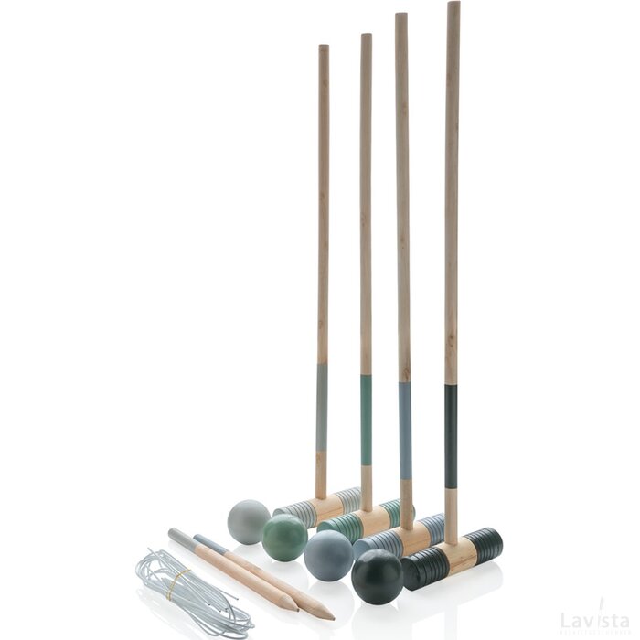 Houten croquet set bruin