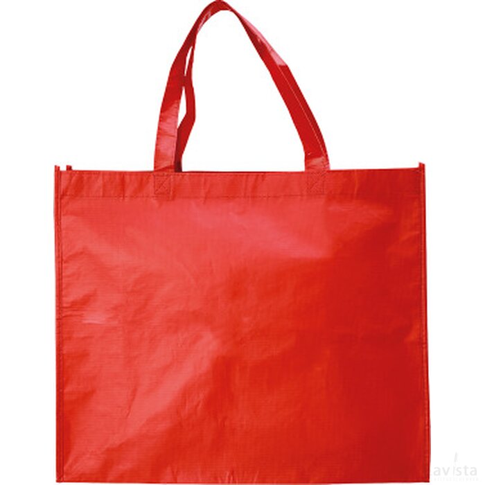 Mat gelamineerde Rpet shopper 100 g/m² rood