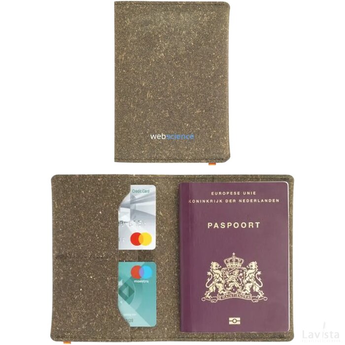 Recycled Leather Passport Holder Paspoorthoesje Bruin