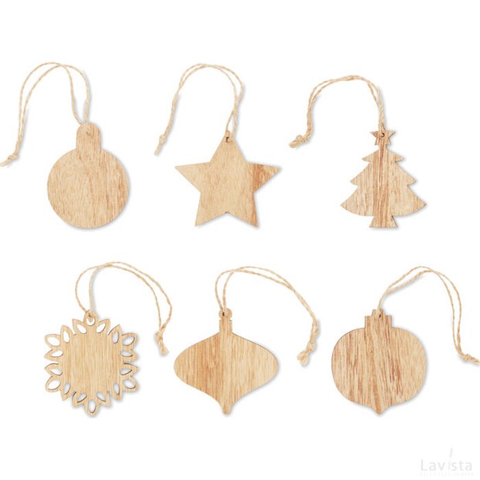 Houten kerstversiering set Chriset hout