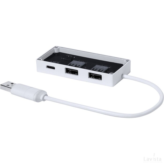 Hevan Transparante Usb-Hub Wit