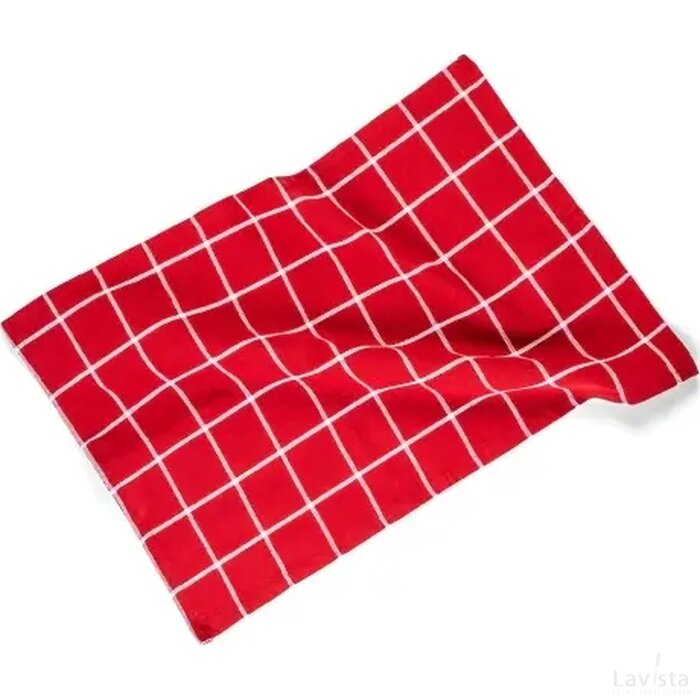 Gerecyclede keukendoek wit / rood