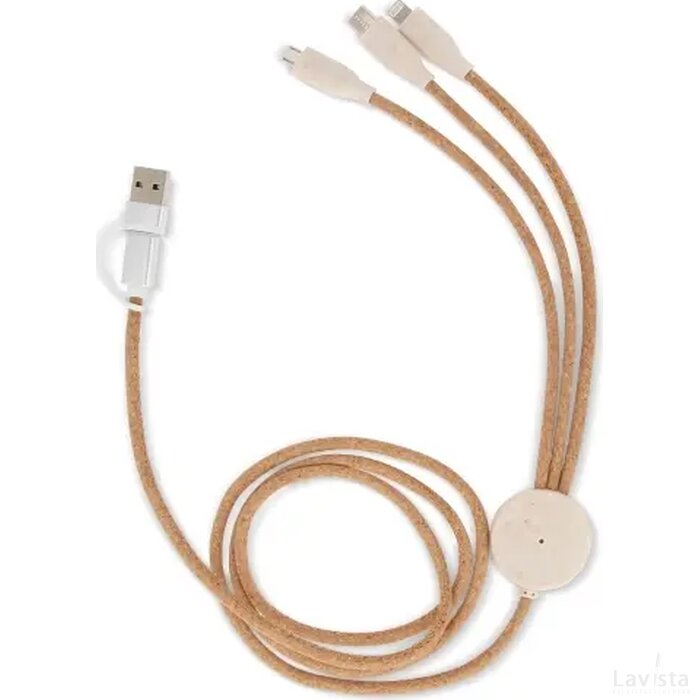 FSC cork 3 in 1 PD charging & data cable natuur